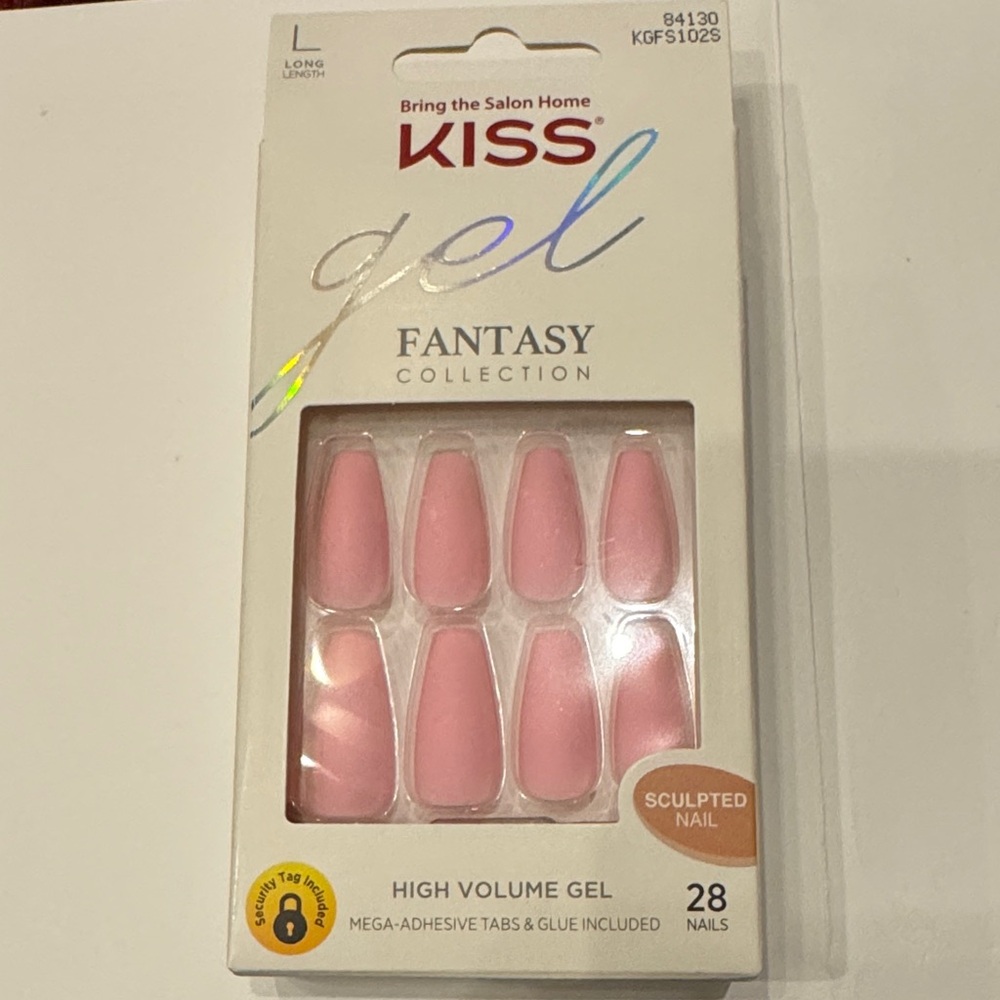 KISS Gel Fantasy Pink High Volume Nails - Long Length